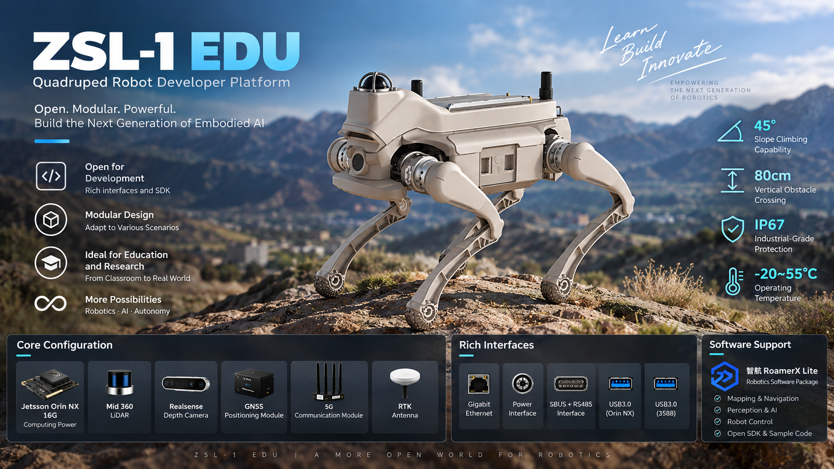 ZSL-1 EDU quadruped robot developer platform overview