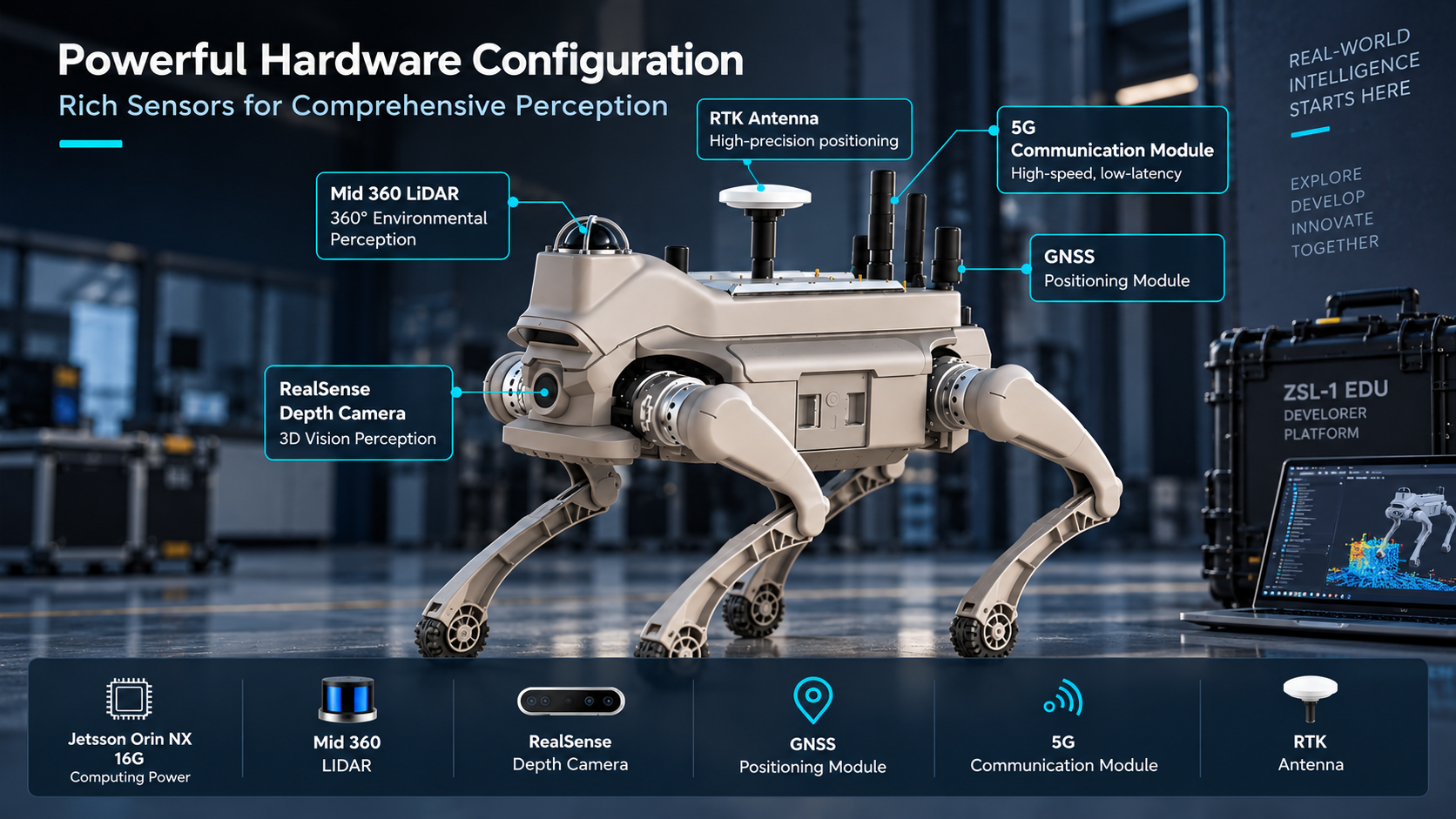 Gangbeng L1 EDU computing, perception, positioning, and communication hardware